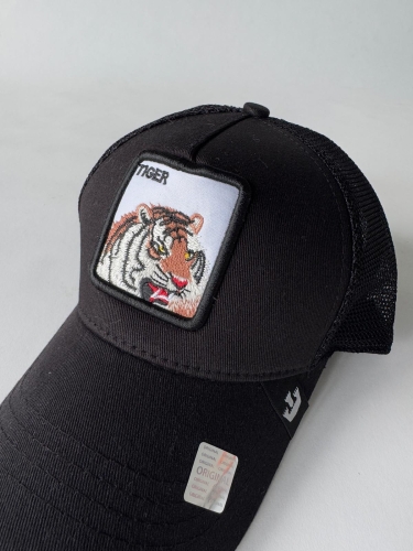 Cappmoda - ŞPK-2008 Siyah Fileli Tiger Nakışlı Ayarlanabilir Cap (1)